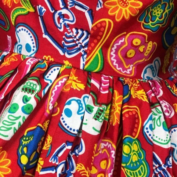 1950’s Style dia los muertos Skull Dress - Picture 2 of 8